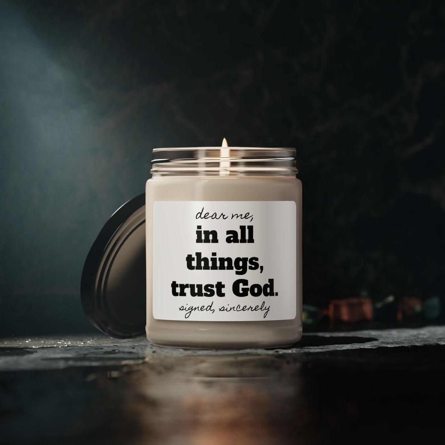 Dearly Sincerely Trust God Candle, 9oz